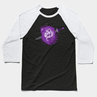 Warrior crest with sword - purple Baseball T-Shirt